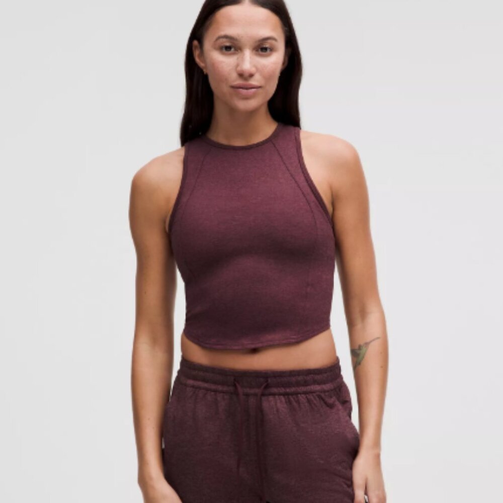 NWT Lululemon Soft Sueded Crewneck Cropped Tank Top